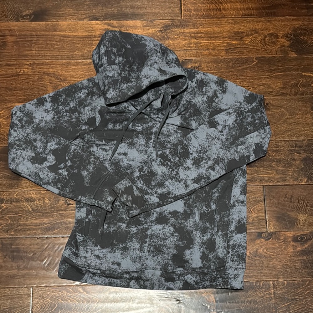 Black and Gray Patterned Hoodie